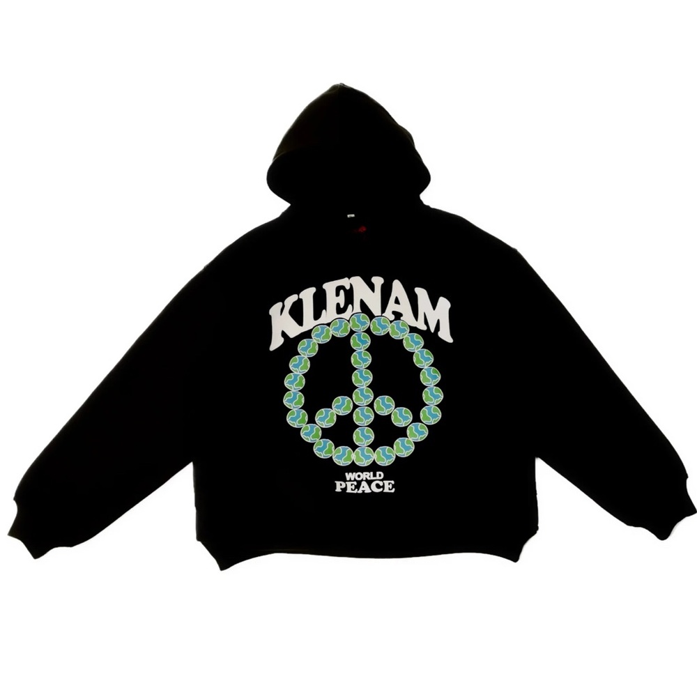 Black Hoodie with Peace Sign Graphic